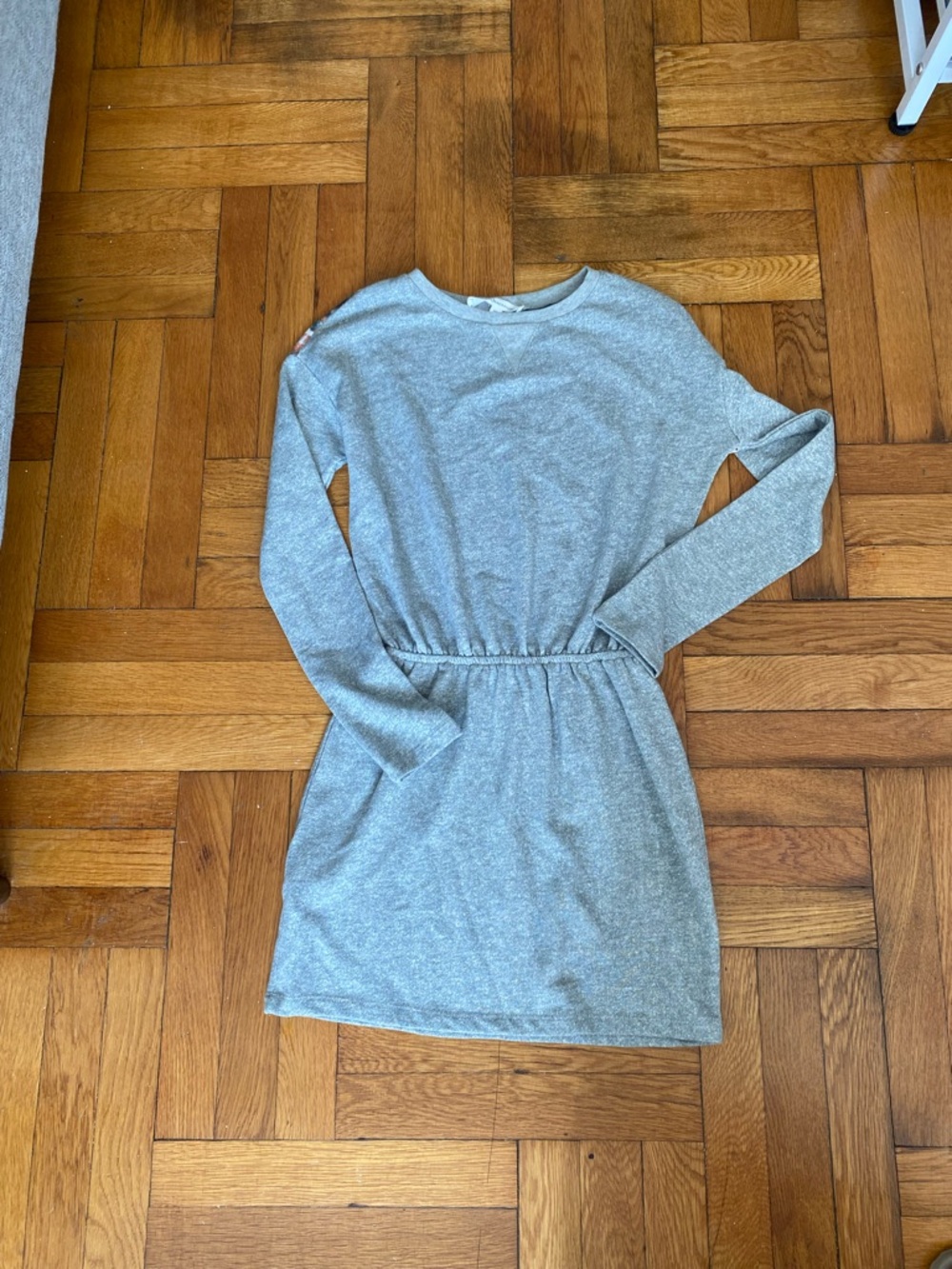 BCBGeneration Gray Long Sleeve Dress Abstract Back Print Size XS